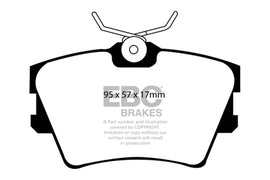 EBC 96-98 Volkswagen Eurovan 2.5 Vented Rotors Greenstuff Rear Brake Pads