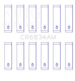 King Engine Bearings Chrysler 3.3/3.8 V6 +.002 Os/Od (Size +0.25mm) Connecting Rod Bearing Set