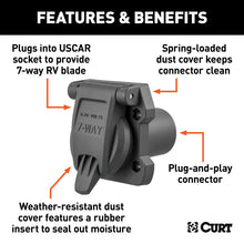 Load image into Gallery viewer, Curt Replacement OE 7-Way RV Blade Socket (Plugs into USCAR)