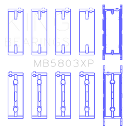 King BMW S65B40A Crankshaft Tri-Metal Race Main Bearings Set of 5