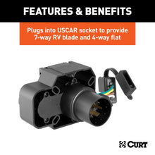 Load image into Gallery viewer, Curt Dual-Output 7 &amp; 4-Way Connector w/Backup Alarm (Plugs into USCAR)
