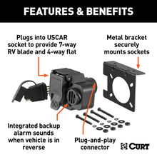 Load image into Gallery viewer, Curt Dual-Output 7 &amp; 4-Way Connector w/Backup Alarm (Plugs into USCAR)