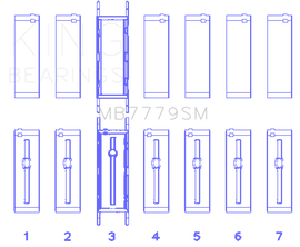 King BMW B58B30A (Size 0.25 Oversized) Main Bearing Set