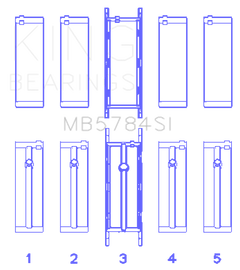 King BMW N20B20 (Size +0.50mm) Main Bearing Set