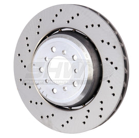 SHW 08-13 BMW M3 4.0L Left Front Cross-Drilled Lightweight Brake Rotor (34112283801)