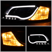 Load image into Gallery viewer, Spyder Audi A3 06-08 Projector Headlights Halogen Model- Light Tube DRL Blk PRO-YD-AA306-LTDRL-BK